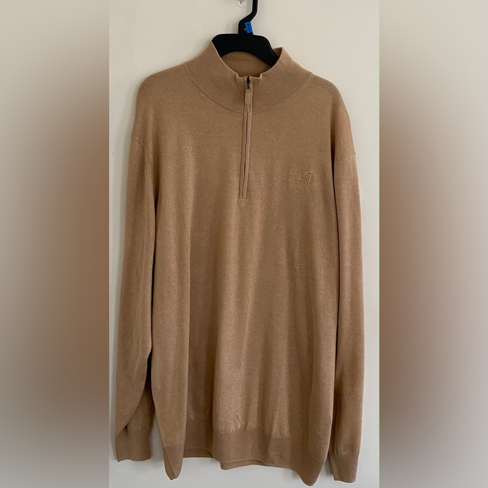 Samuel Baron Quarter zip silk & cashmere sweater size 2XL
